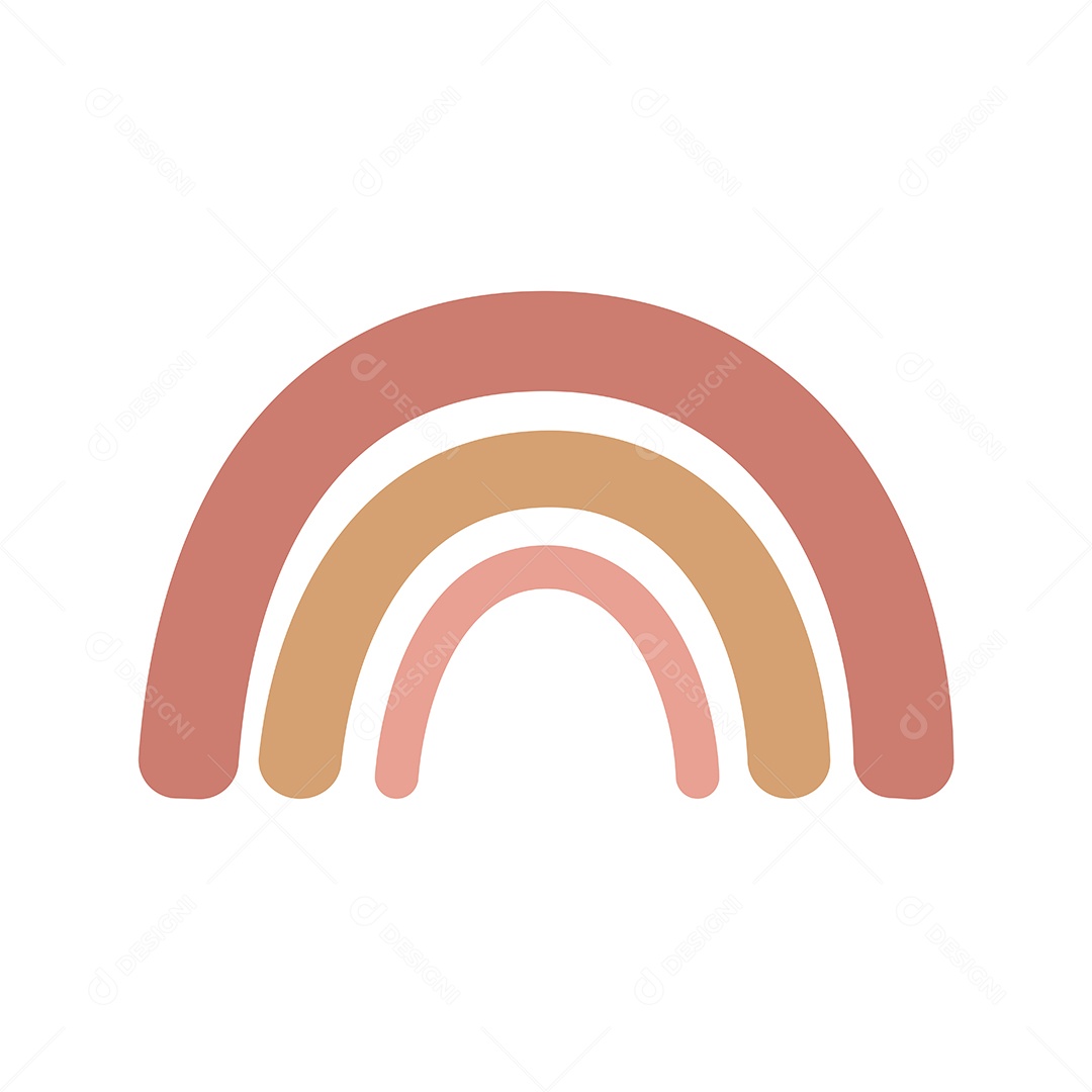 Arco íris Coloridos Simples No Estilo Boho Vetor EPS