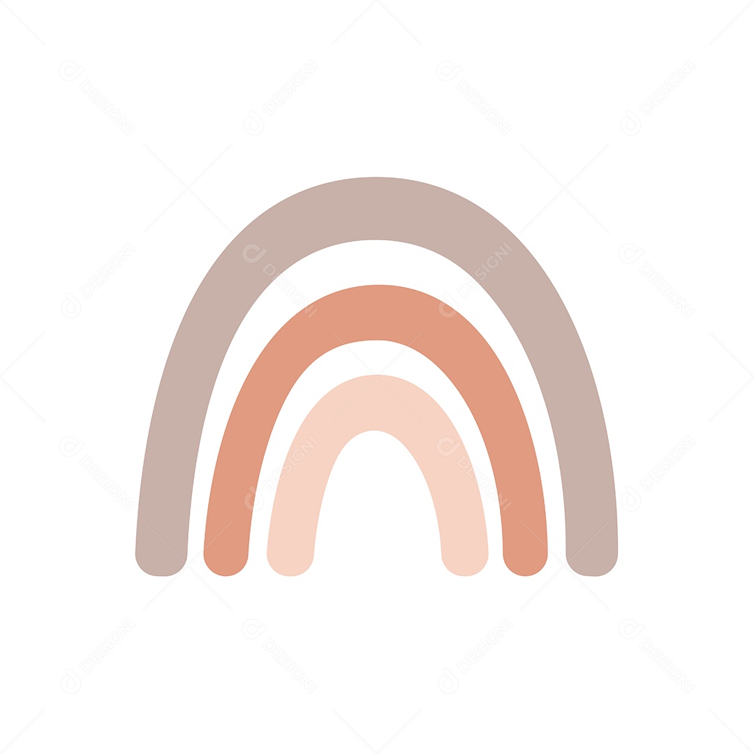 Arco íris Coloridos Simples No Estilo Boho Vetor EPS