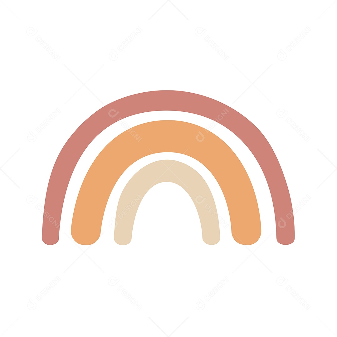 Arco íris Coloridos Simples No Estilo Boho Vetor EPS
