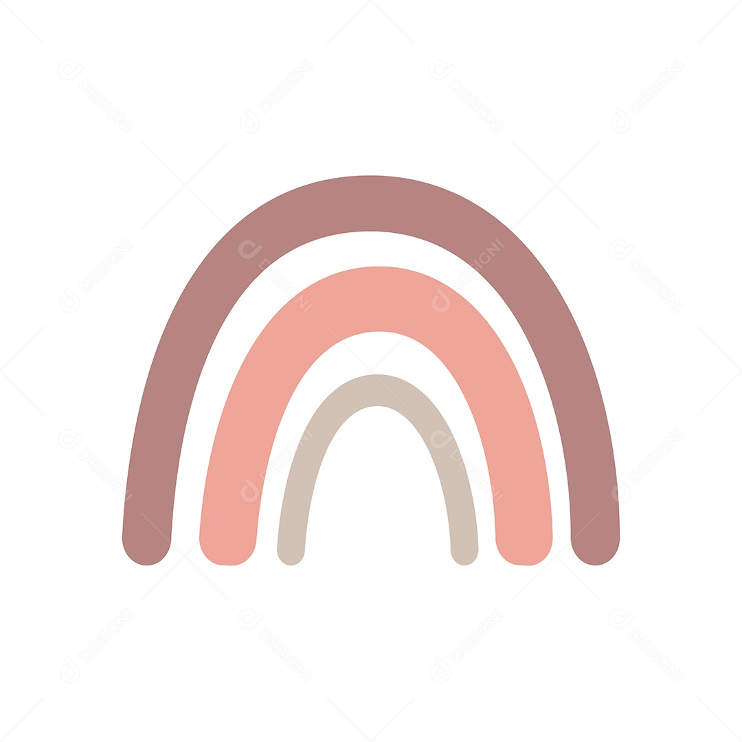 Arco íris Simples No Estilo Boho Vetor EPS