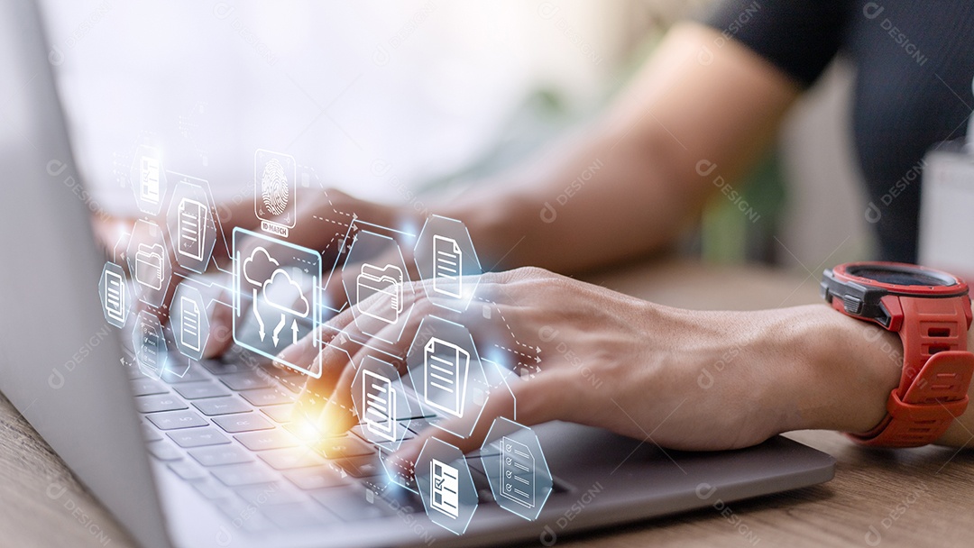 Digitalização de impressão digital e autenticação biométrica. sistema