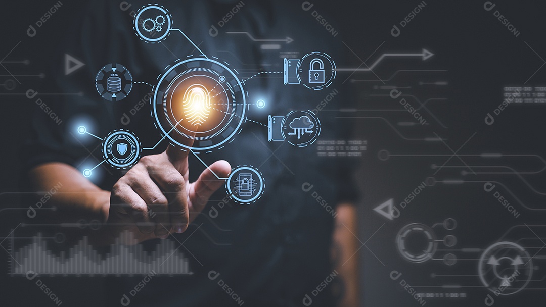 A tecnologia de digitalização de impressões digitais fornece segurança. transformação digital