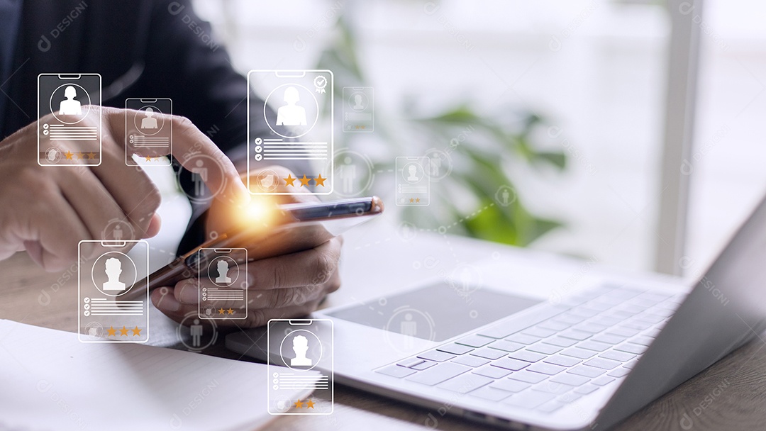 Conceito de serviço de pesquisa especialista em aplicativo de recrutamento online