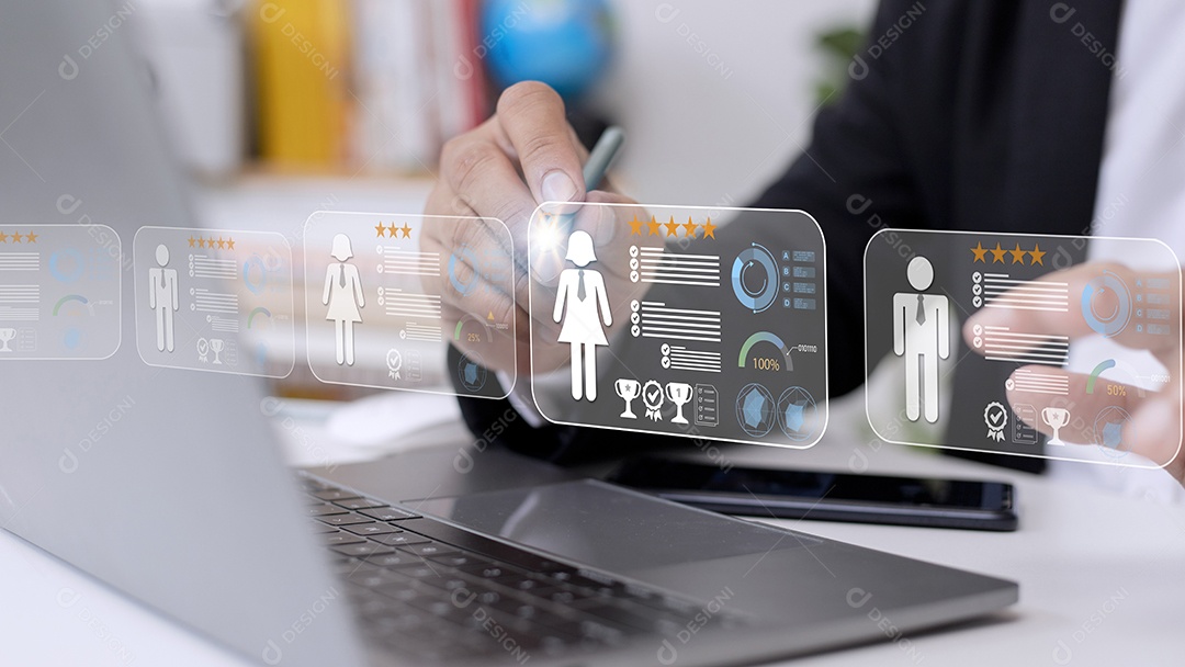 Recrutamento e Liderança. Consolidação de equipe. Selecione um líder de equipe. Conceito de negócios.