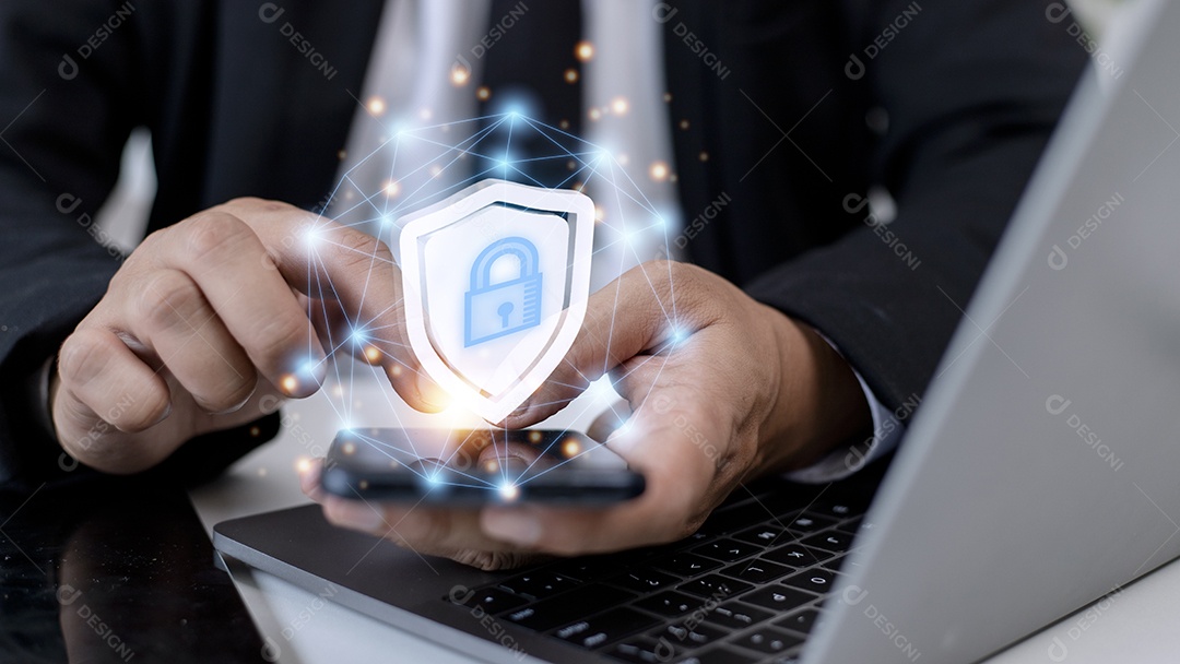 Cíber segurança. Conceito de proteção de dados. Segurança bancária