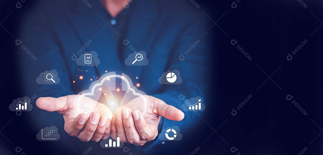 Análise de big data e conceito de inteligência de negócios com gráfico