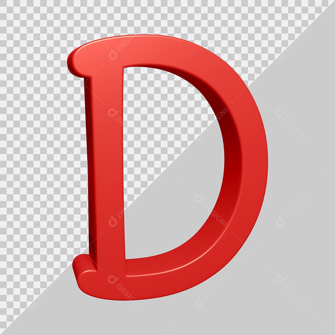 Elemento 3D Para Composição Letra D Vermelha PSD
