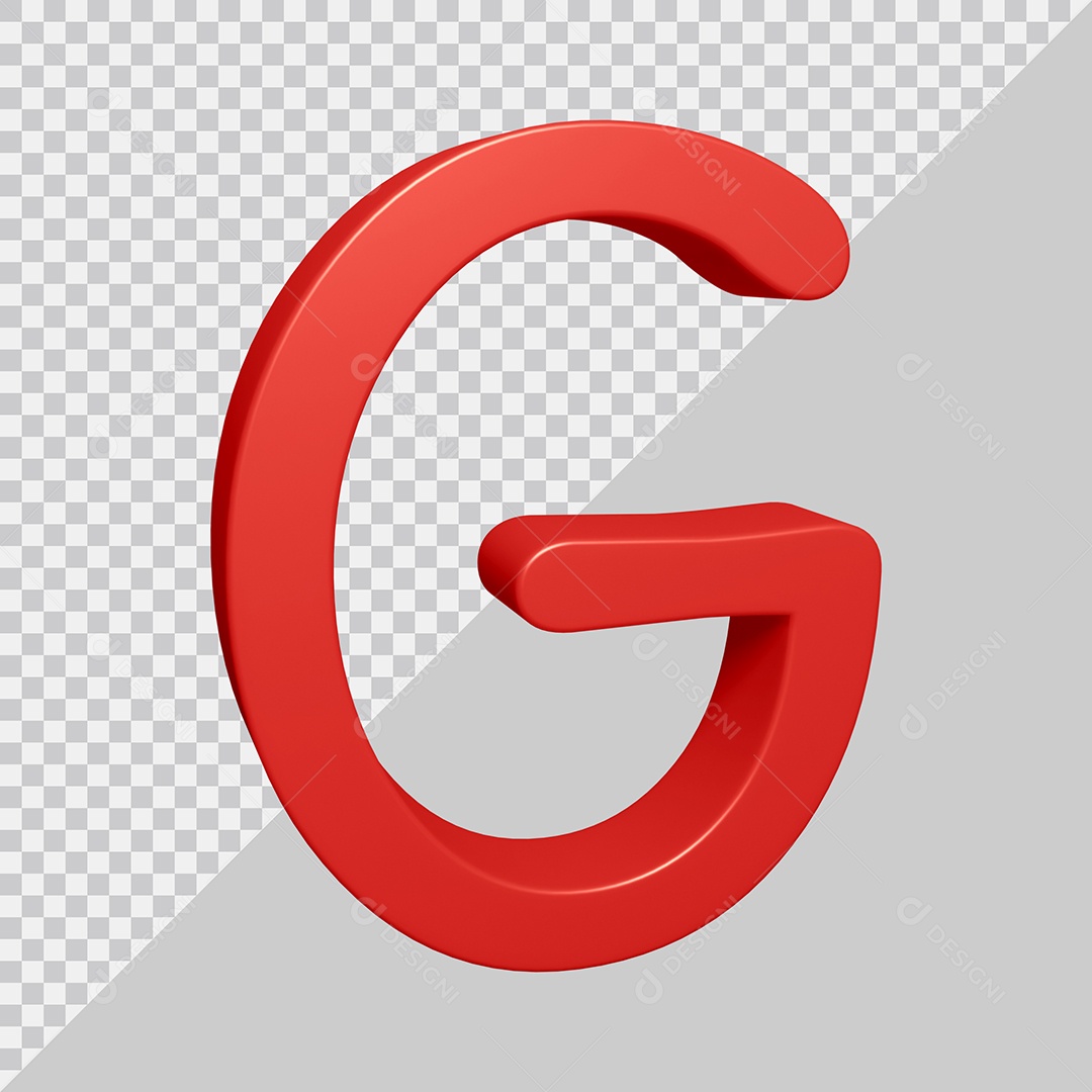 Elemento 3D Para Composição Letra G Vermelha PSD