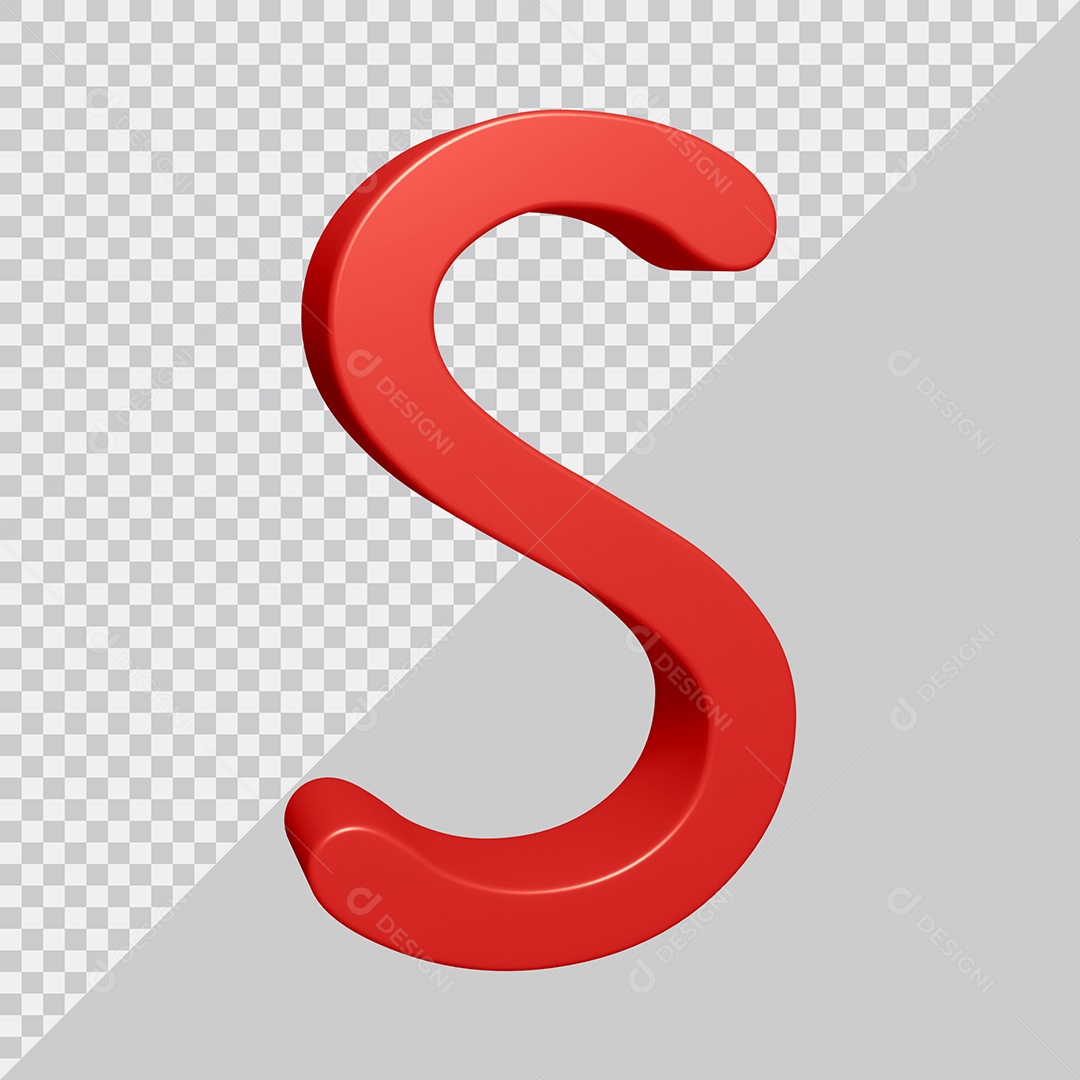Elemento 3D Para Composição Letra S Vermelha PSD