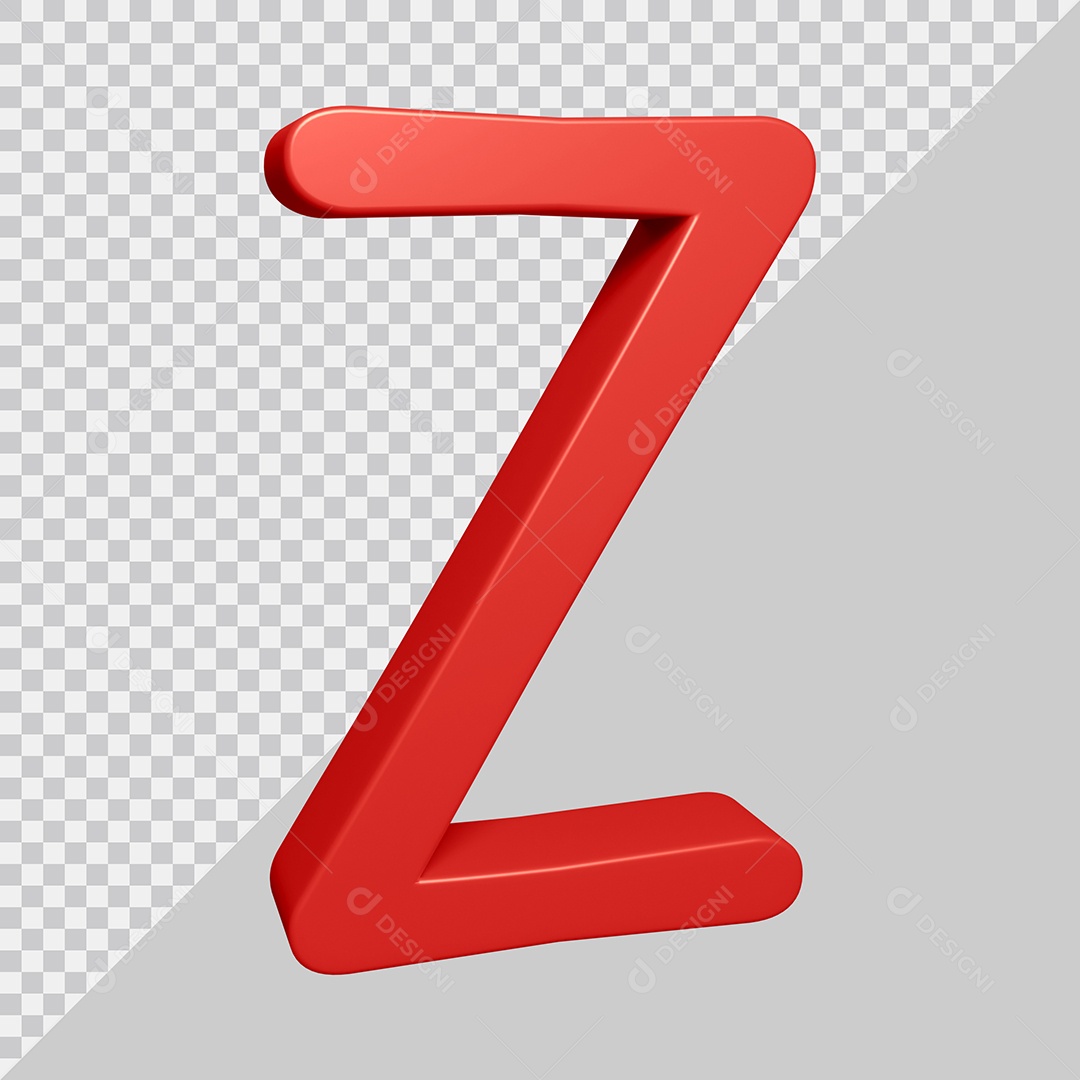 Elemento 3D Para Composição Letra Z Vermelha PSD