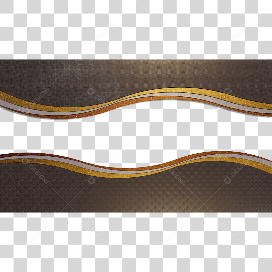 Fundo Ondulado Ouro Prata Bronze PNG Transparente