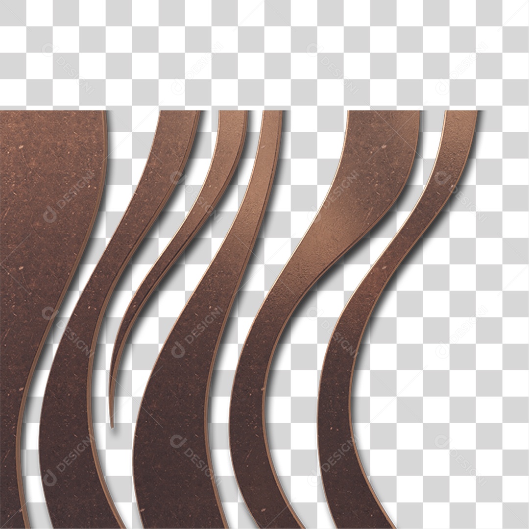 Fundo Ondulado de Bronze PNG Transparente