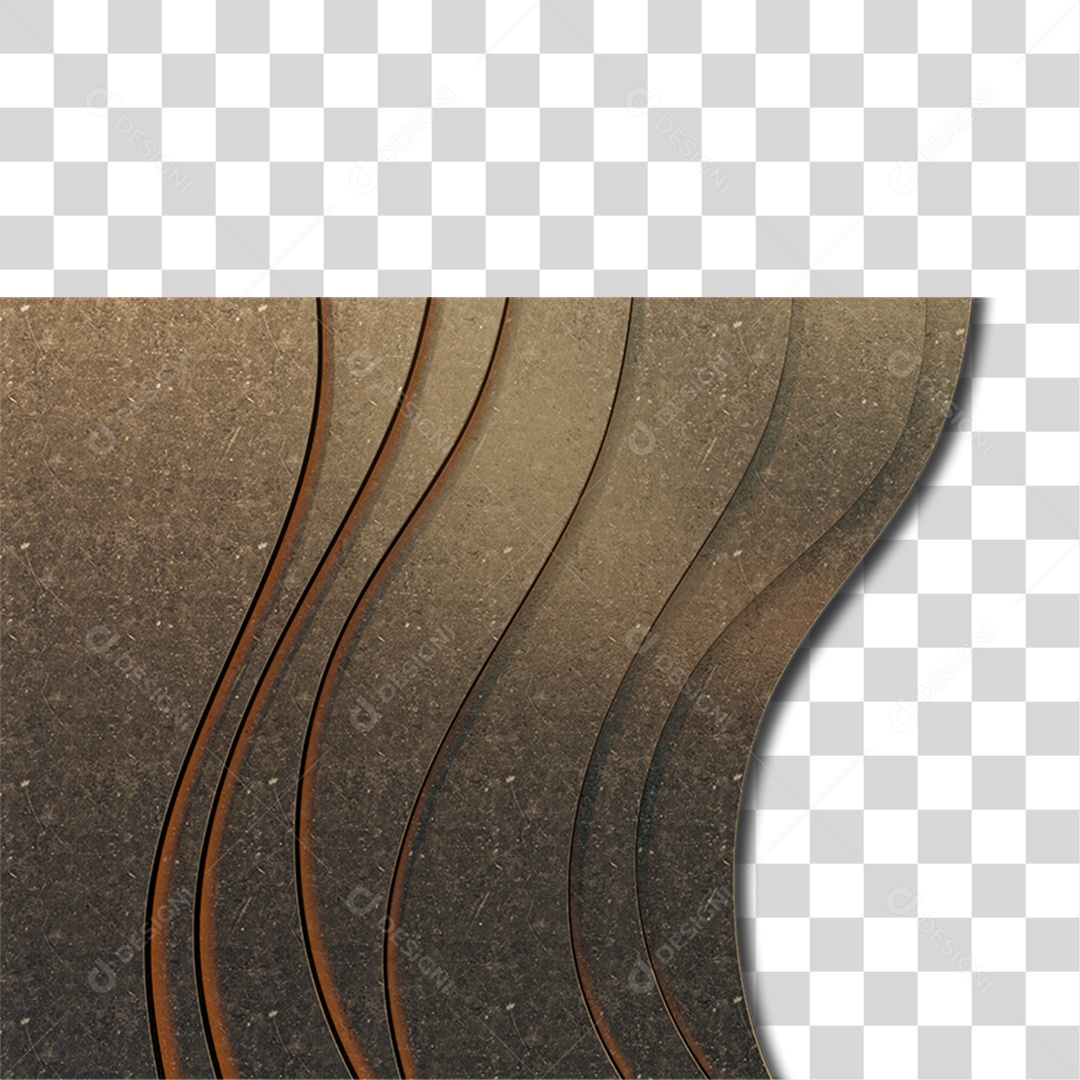 Fundo Ondulado de Bronze PNG Transparente