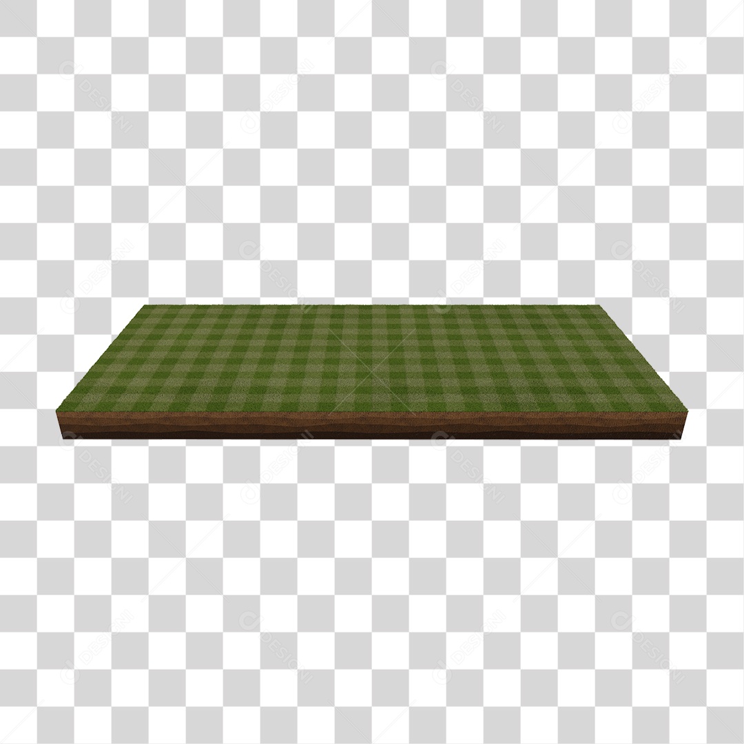 Ilha de Grama Quadriculada PNG Transparente