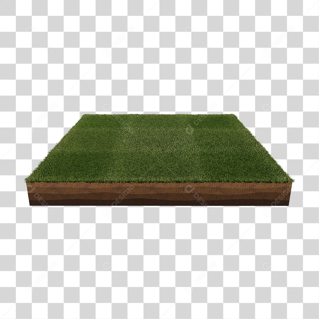 Checkered Grass Island Transparent PNG