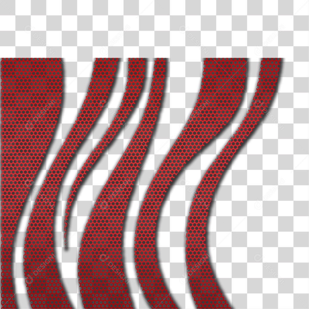Fundo Ondulado Vermelho PNG Transparente
