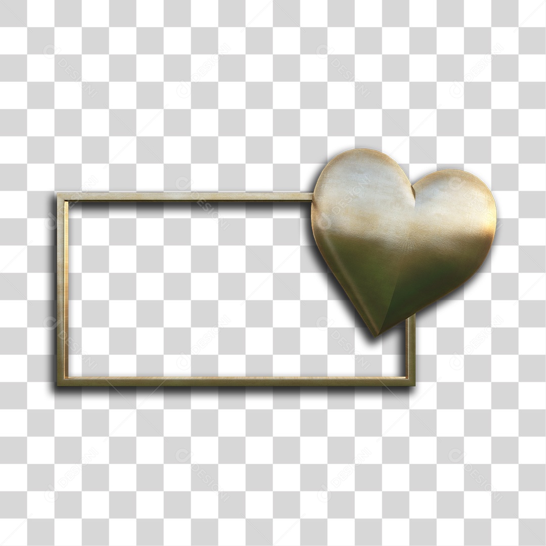 Molduras Quadro com Coração PNG Transparente