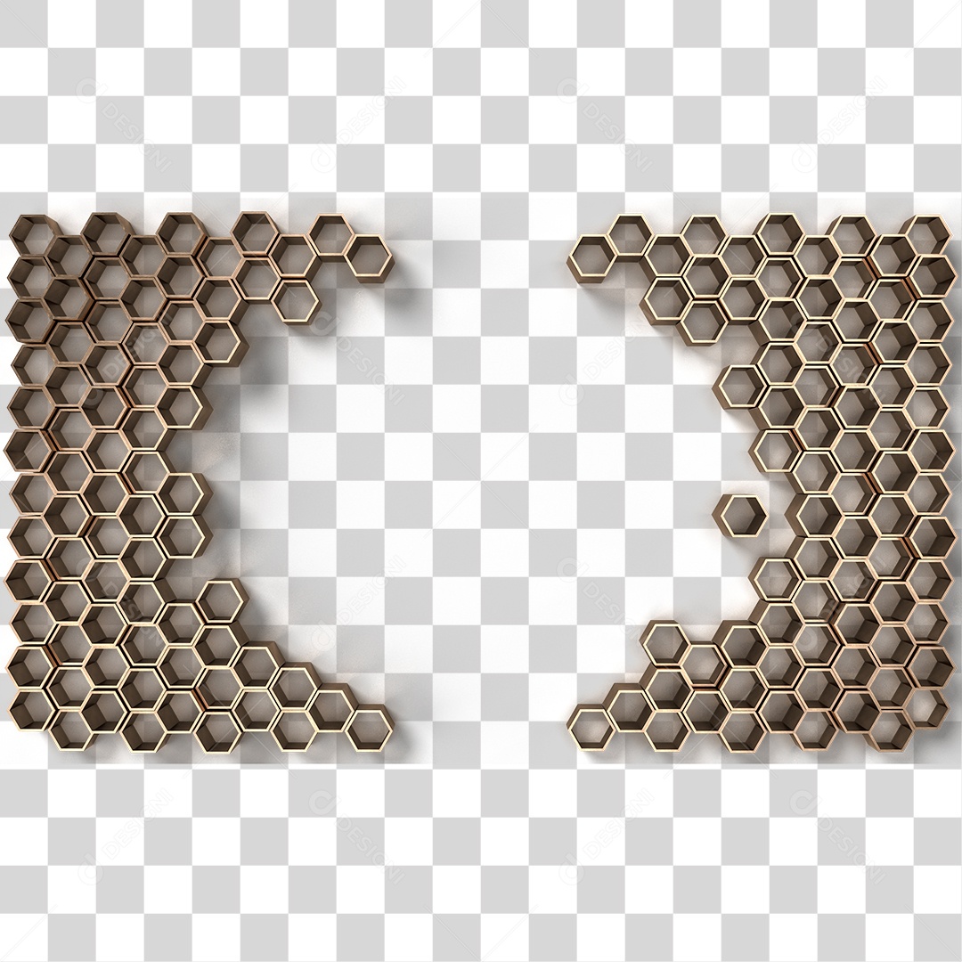 Padrão Hexágono de Madeira PNG Transparente