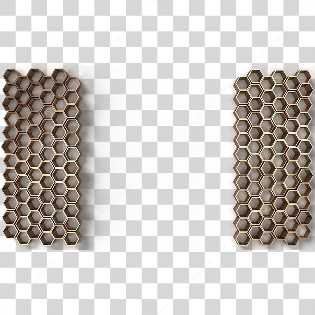 Padrão Hexágono de Madeira PNG Transparente