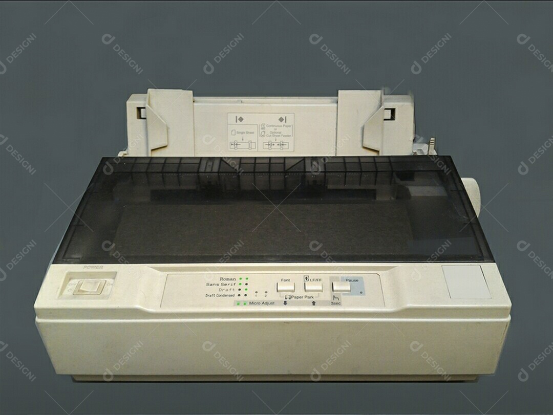Printer and dot matrix. Old printer that is out of date