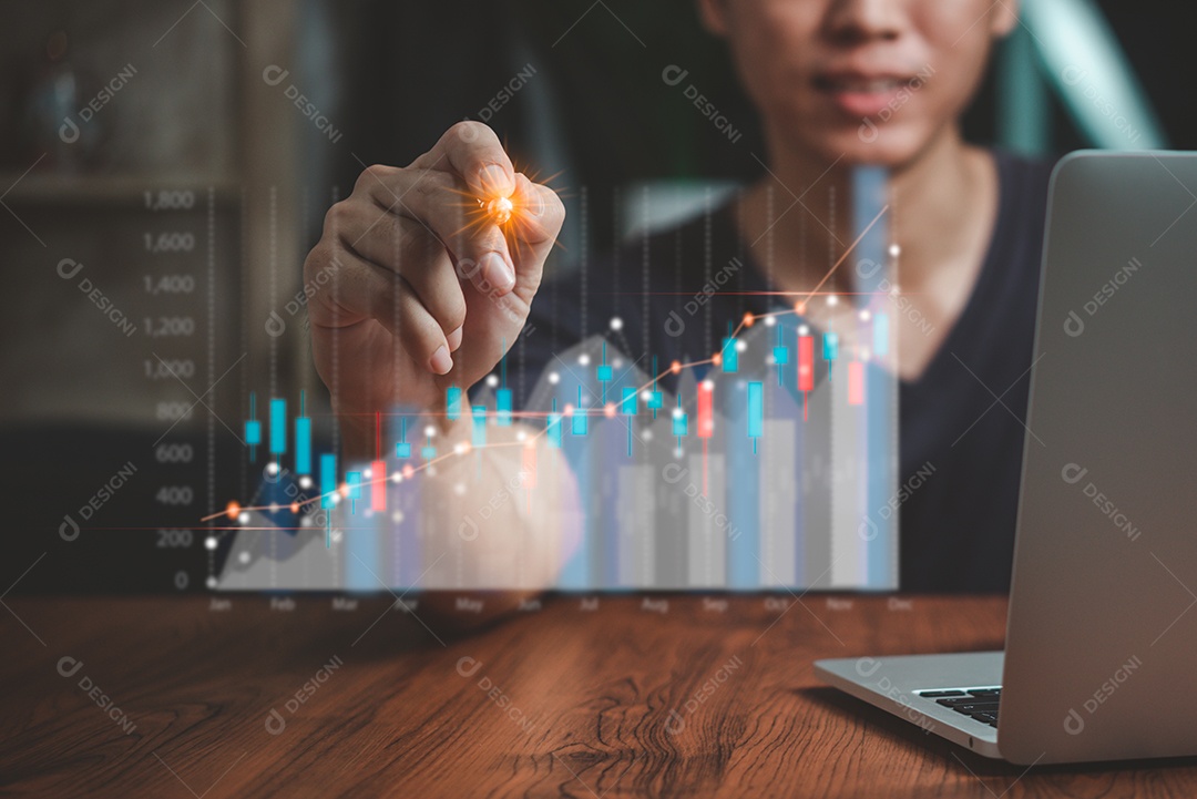 Gráfico mercado de ações diagrama gráfico análise estatística futuro bancário Money Broker Profissional de contabilidade econômica informações.