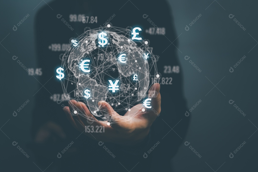 Câmbio de moeda de taxa global, preço de comércio financeiro, tecnologia de transferência financeira, economia de negócios on-line.