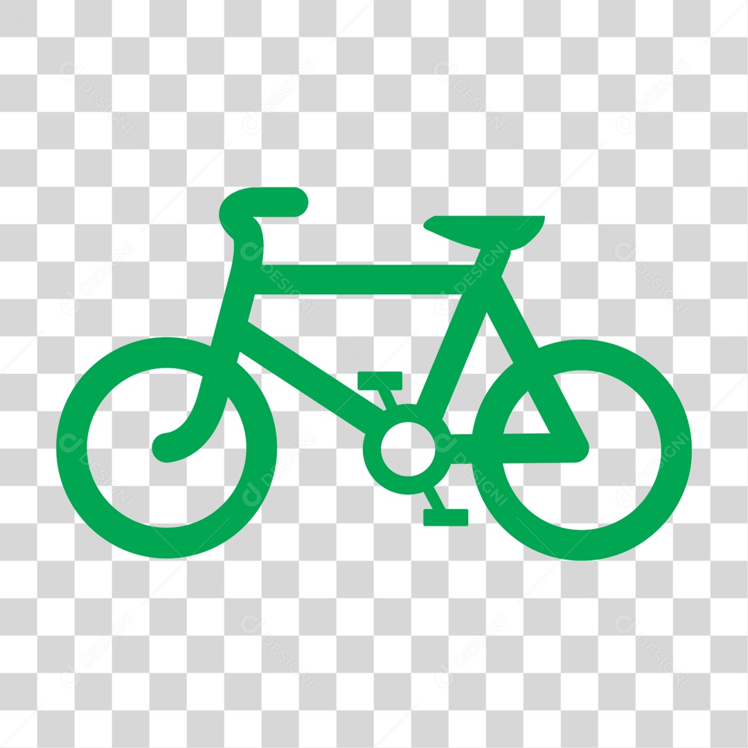 Elemento 3D Bicicleta Verde Desenho Para Composição PNG Transparente