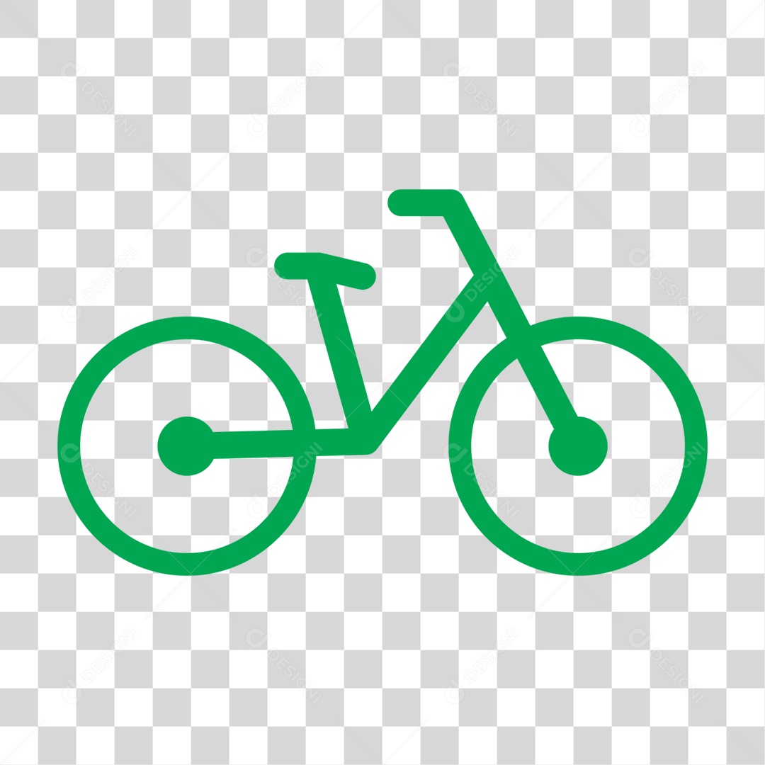 Elemento 3D Bicicleta Verde Desenho Para Composição PNG Transparente