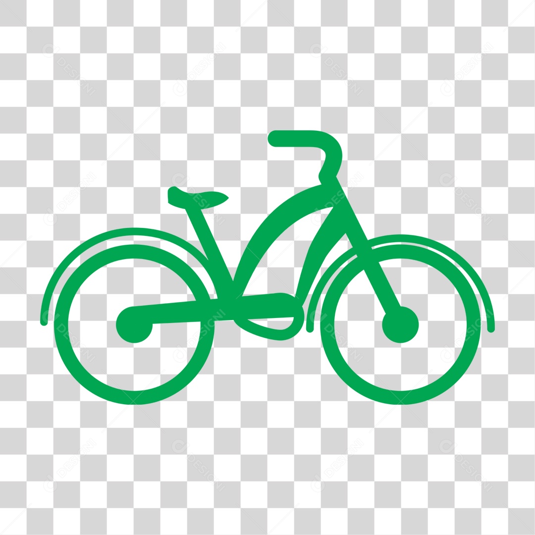 Elemento 3D Bicicleta Verde Desenho Para Composição PNG Transparente