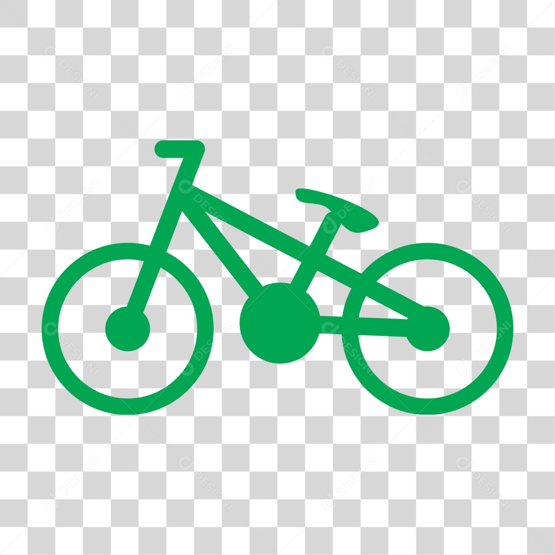 Elemento 3D Bicicleta Verde Desenho Para Composição PNG Transparente