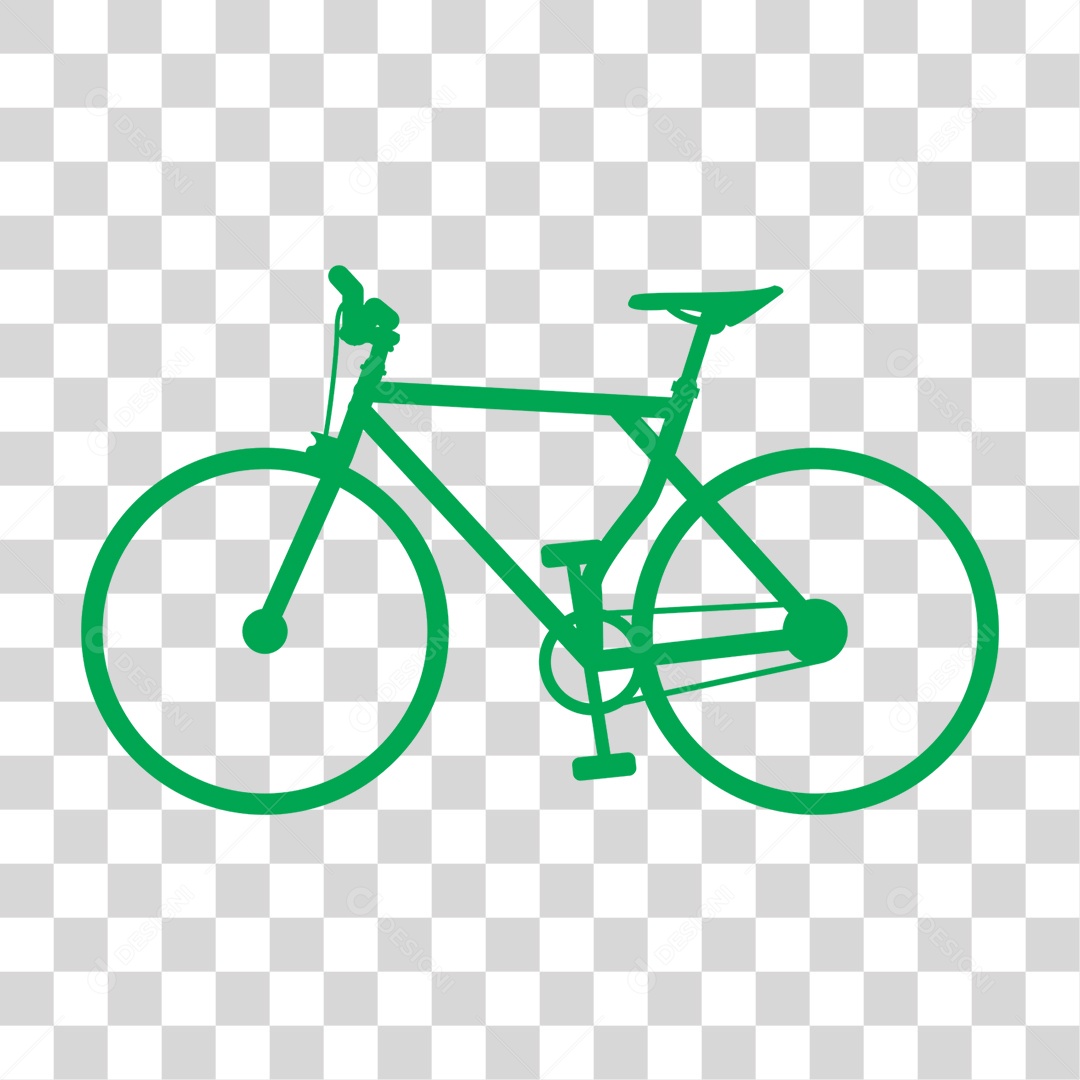 Elemento 3D Bicicleta Verde Desenho Para Composição PNG Transparente