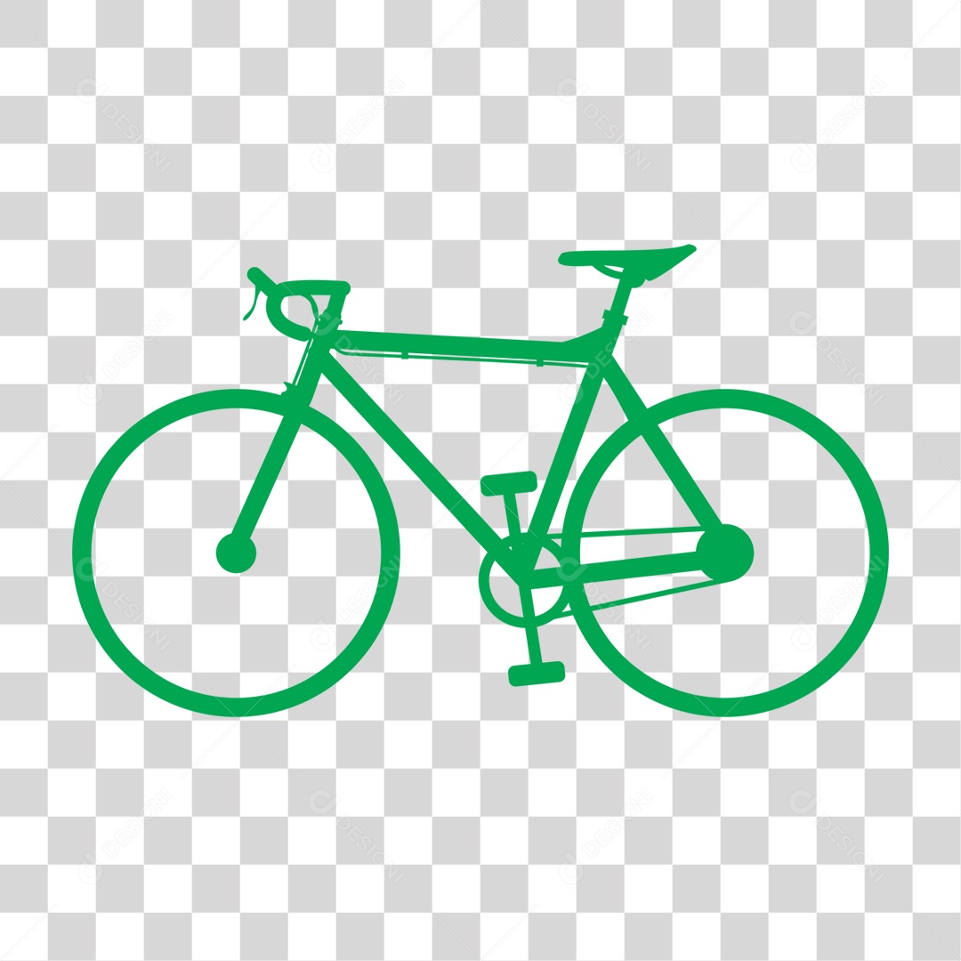 Elemento 3D Bicicleta Verde Desenho Para Composição PNG Transparente