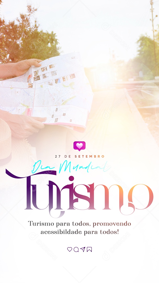 Story Turismo para todos promovendo acessibilidade Dia do Turismo Social Media PSD Editável