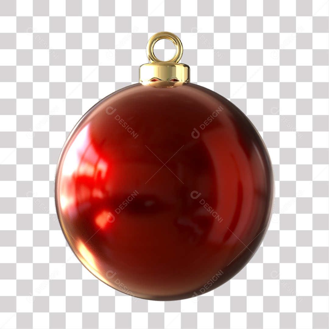 Elemento 3D Para Composição Bola De Natal Vermelha PNG Transparente