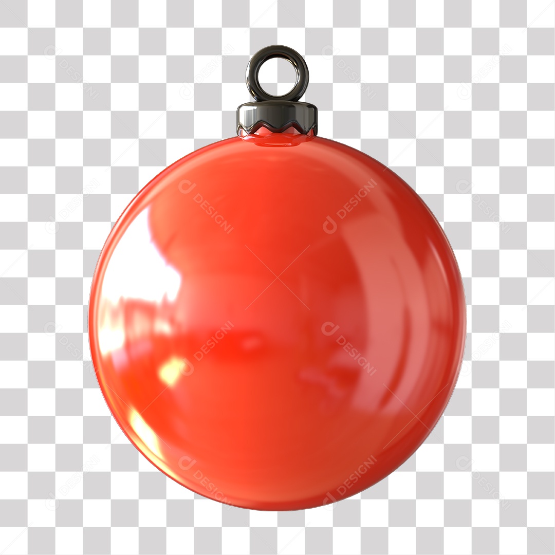 Elemento 3D Para Composição Bola De Natal Vermelha PNG Transparente