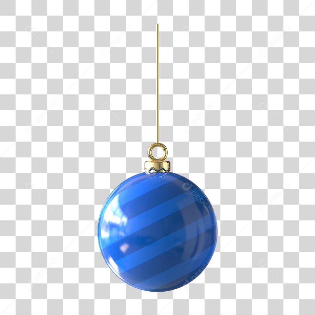 Elemento 3D Para Composição Bola De Natal Azul PNG Transparente