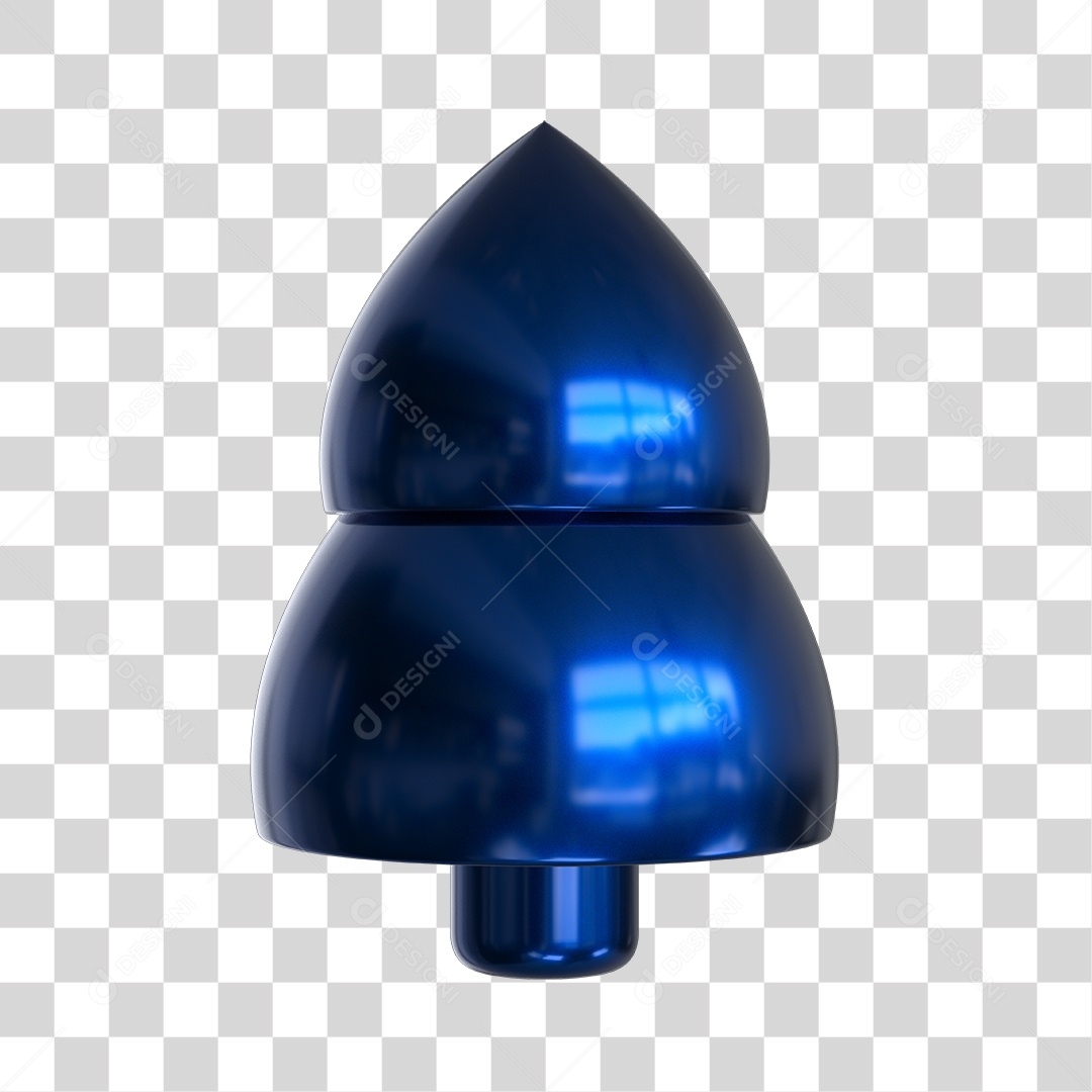 Elemento 3D Árvore de Natal Azul PNG Transparente Sem Fundo