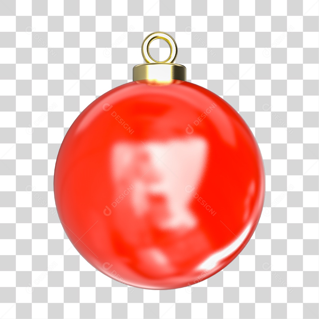 Elemento 3D Bola de Natal Vermelho PNG Transparente Sem Fundo