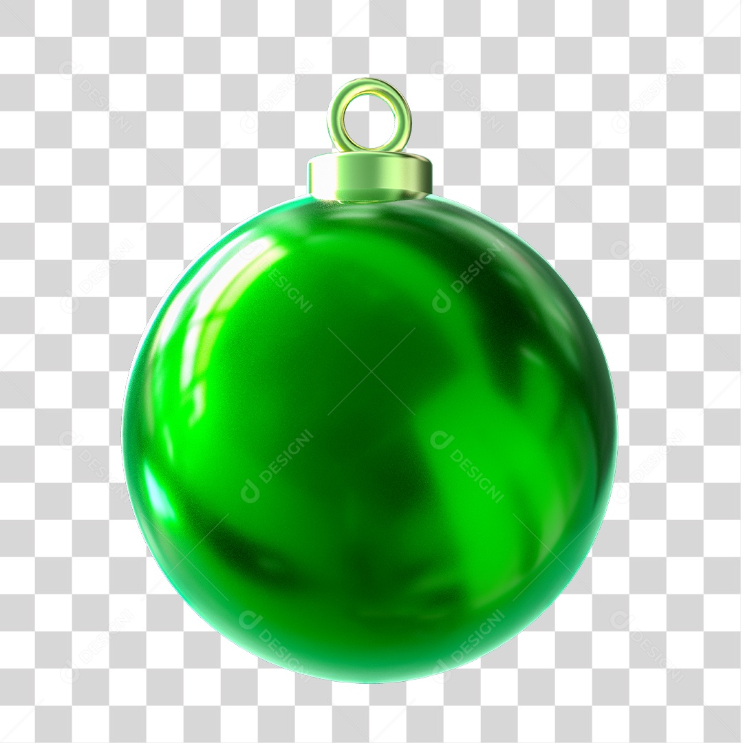 3D Element Christmas Ball Green PNG Transparent No Background