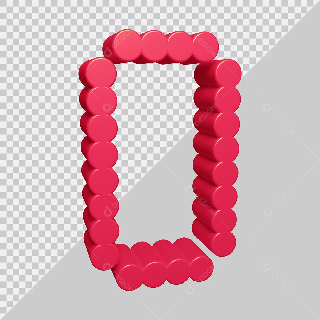Elemento 3D Para Composição Letra O Rosa PSD