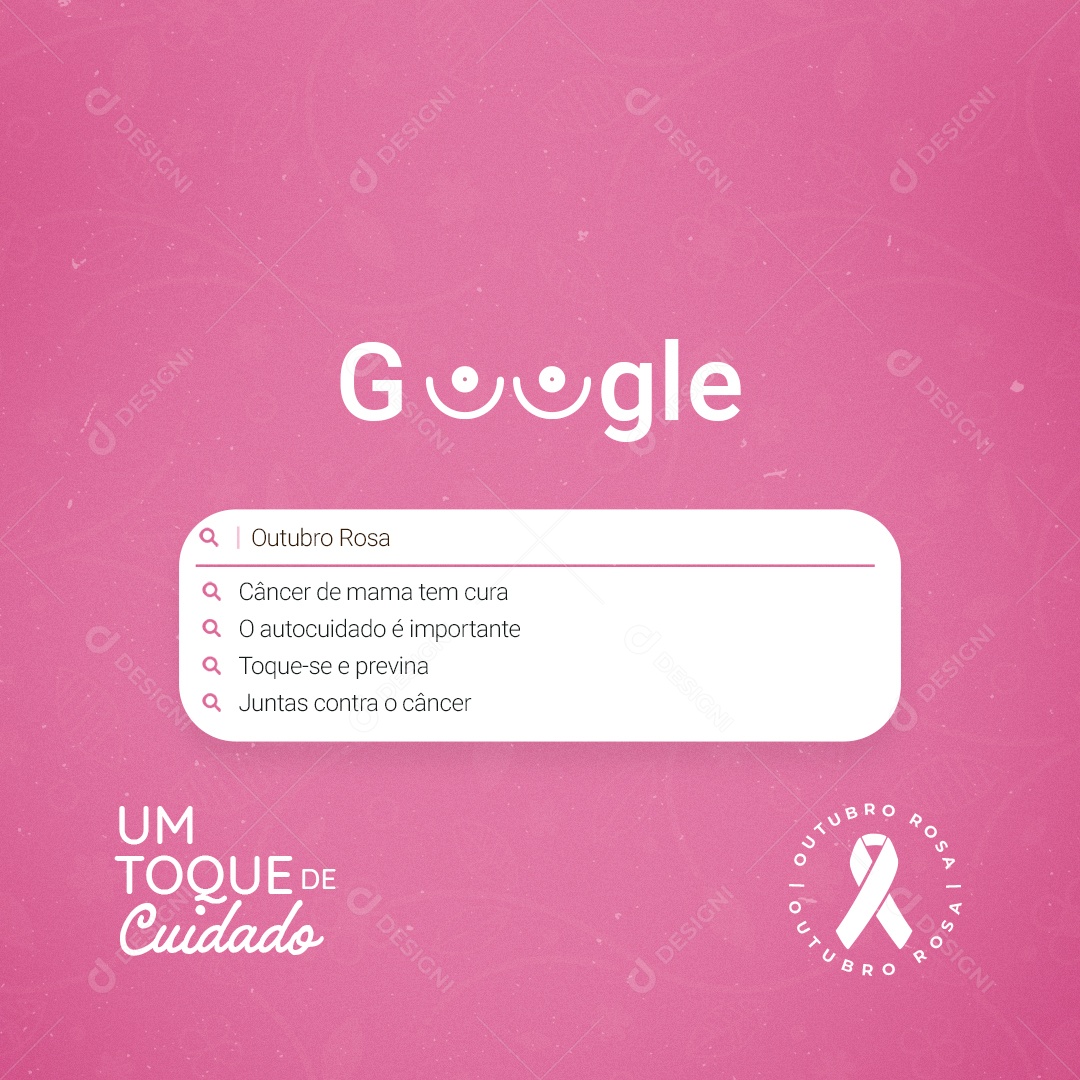 Social Media Outubro Rosa Câncer de Mama tem Cura PSD Editável
