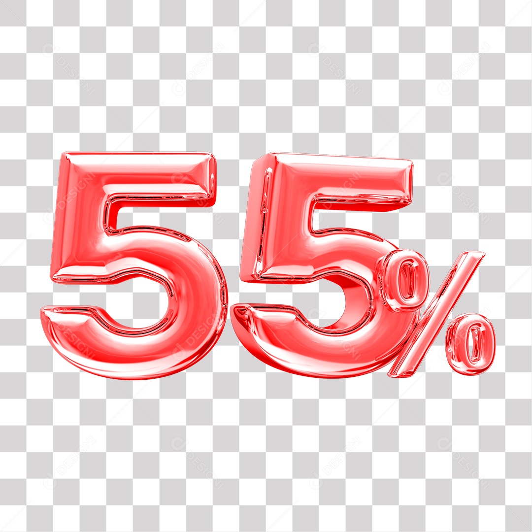 Elemento 3D Para Composição 55% De Desconto Vermelho PNG Transparente