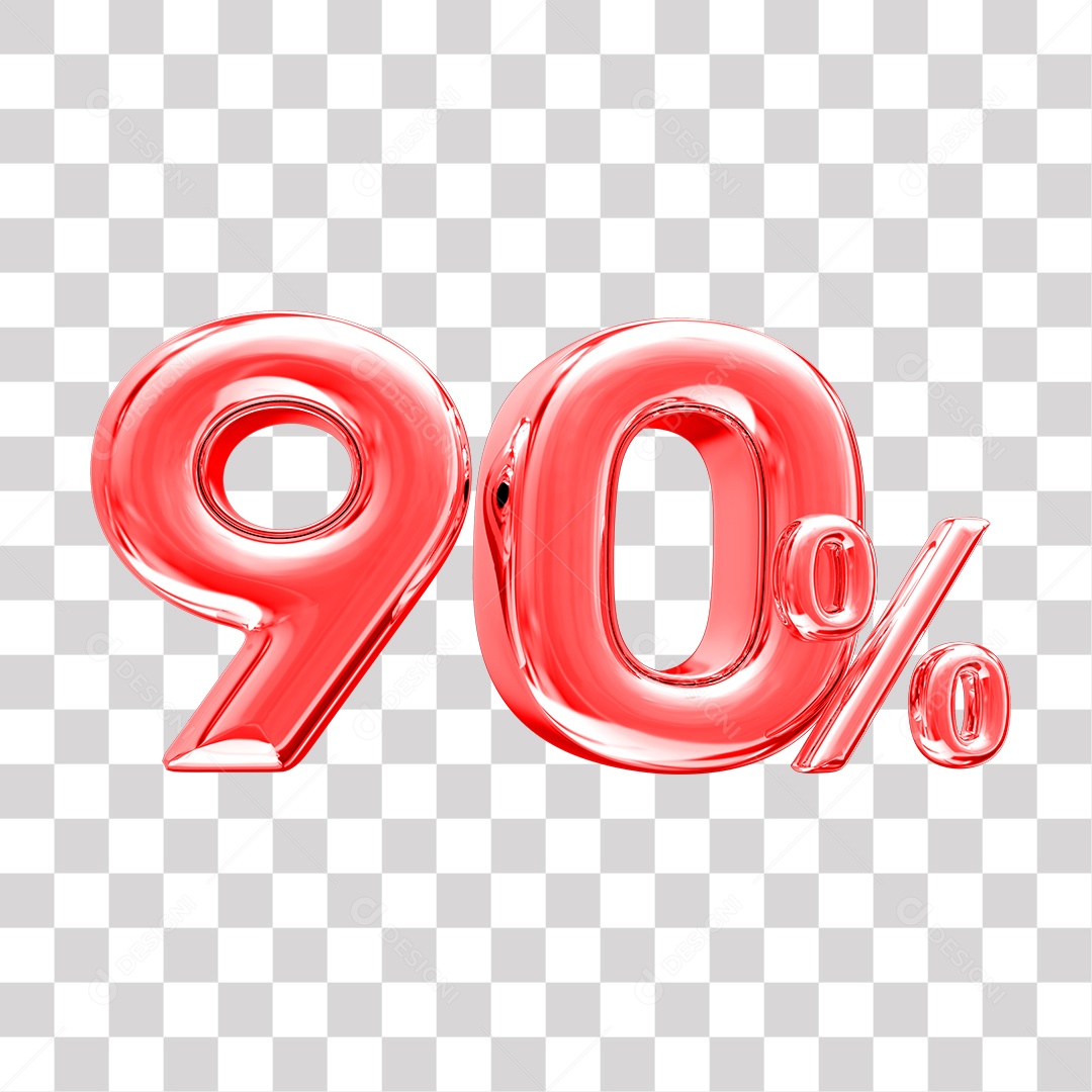 Elemento 3D Para Composição 90% De Desconto Vermelho PNG Transparente