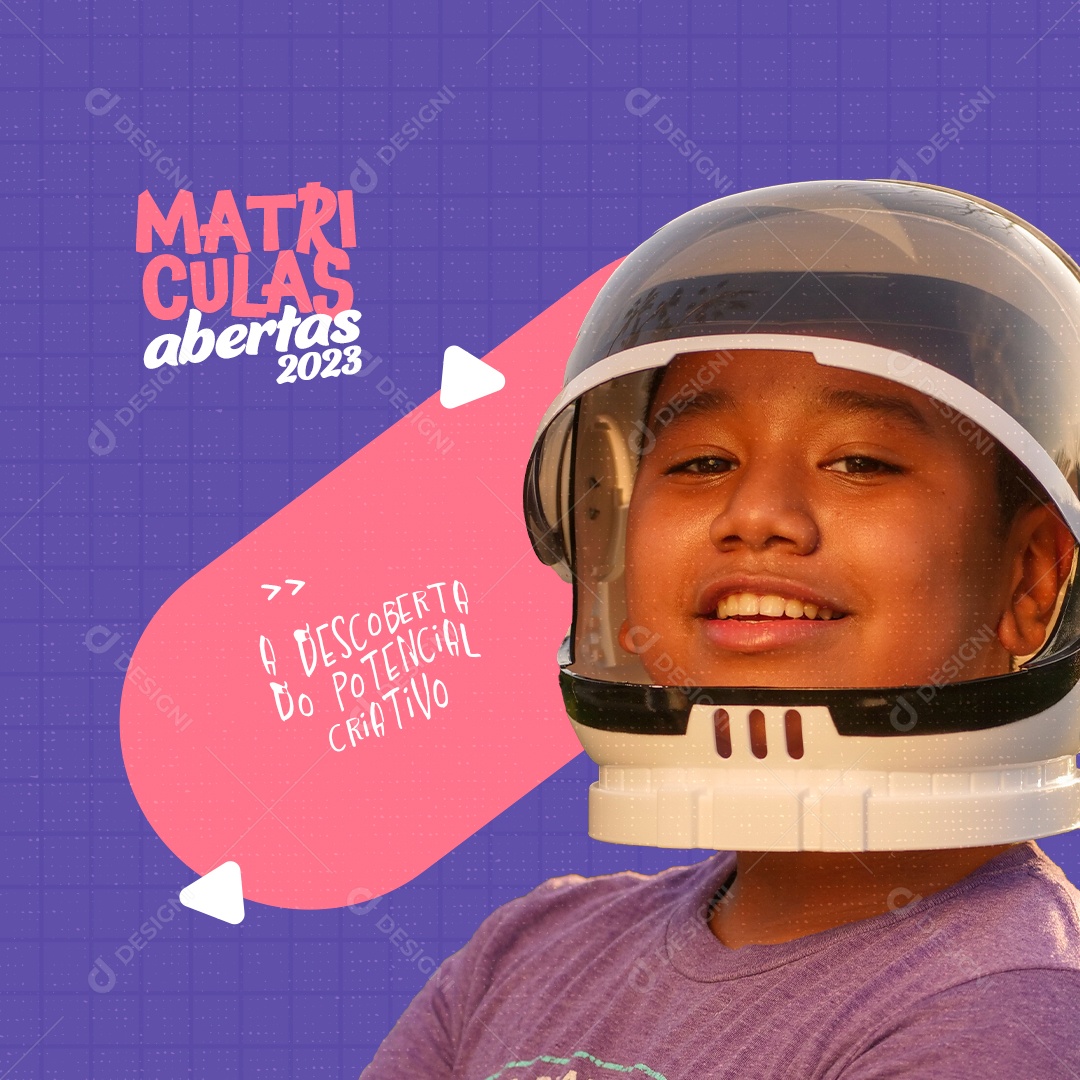Post Escola Matrículas Abertas Social Media PSD Editável