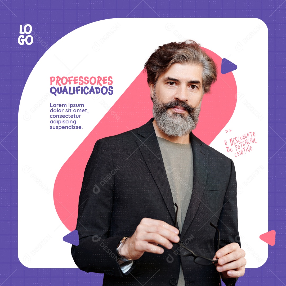 Social Media Escola Professores Qualificados PSD Editável