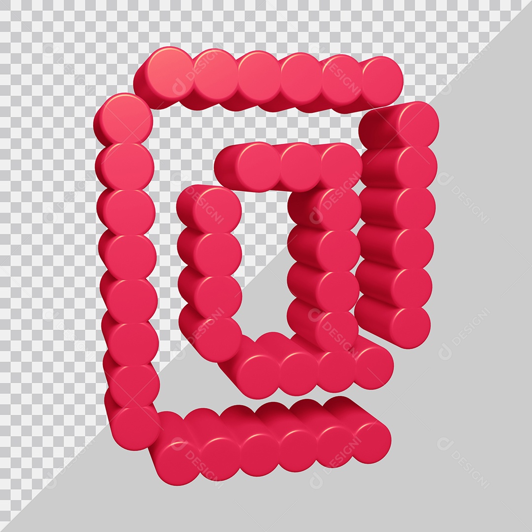 Elemento 3D Para Composição Símbolo Arroba Rosa PSD