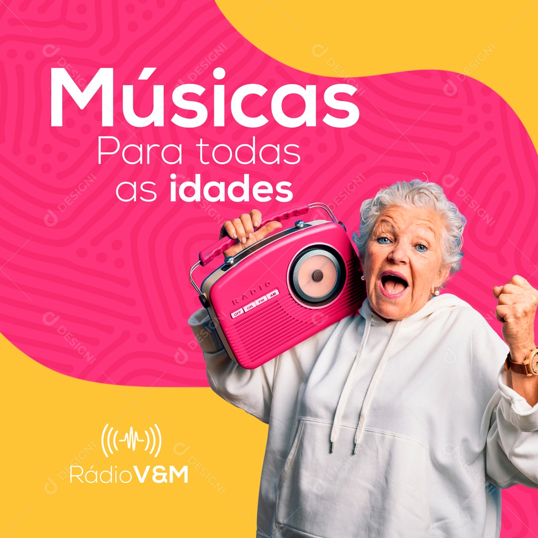 Músicas para todas as Idades Rádio FM Social Media PSD Editável
