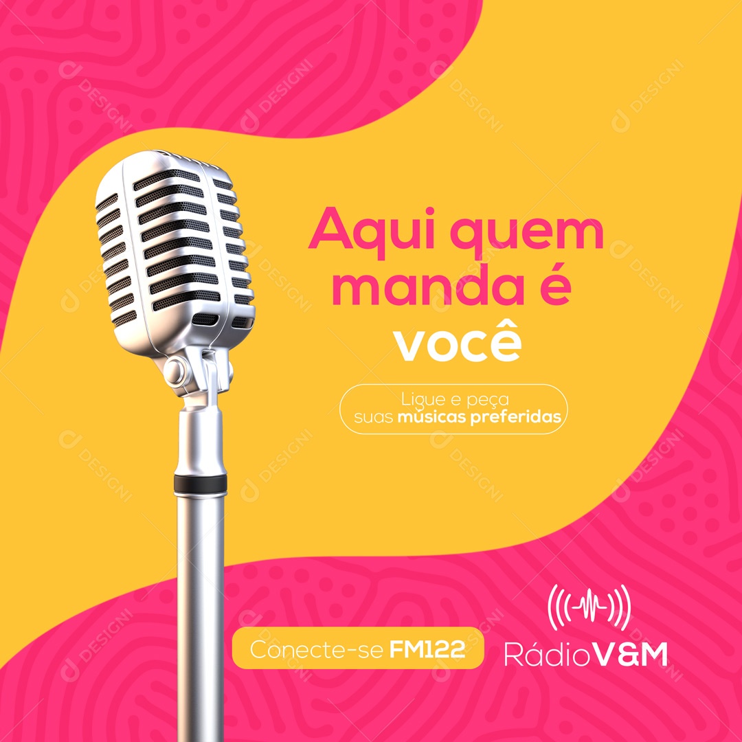 Rádio Am/Fm Aqui quem manda é você Social Media PSD Editável