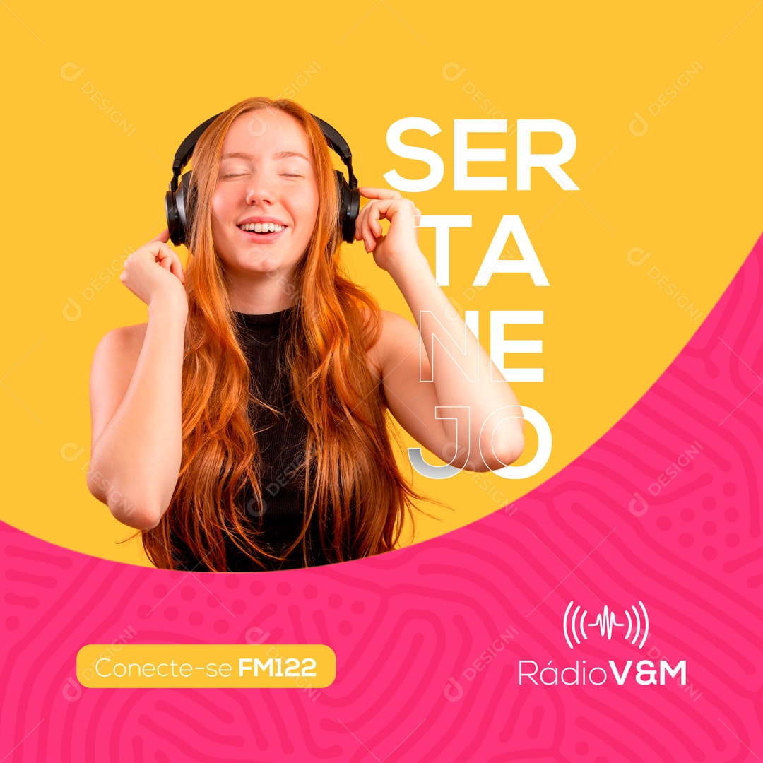 Social Media Rádio FM Música Sertaneja PSD Editável