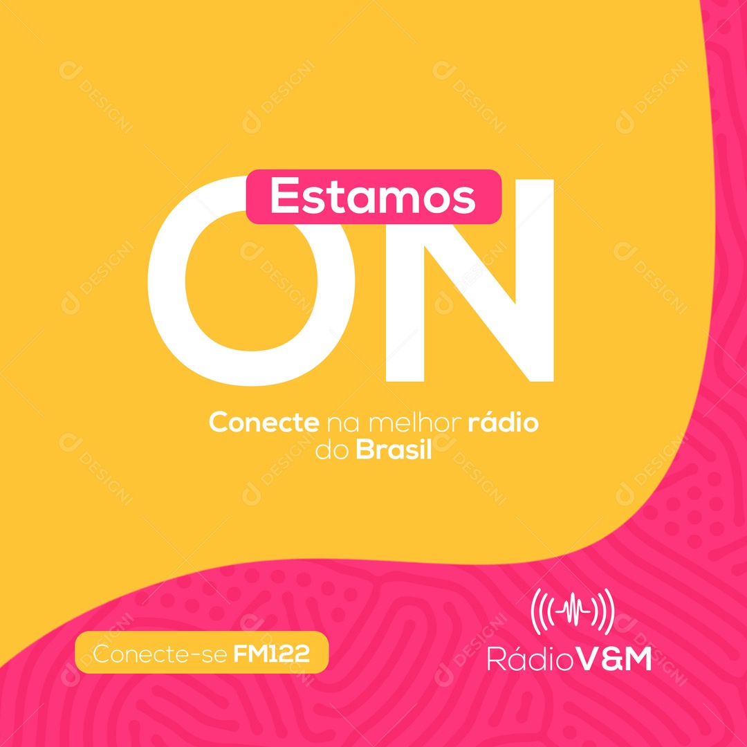 Estamos On Conecte na Melhor Rádio do Brasil Social Media PSD Editável